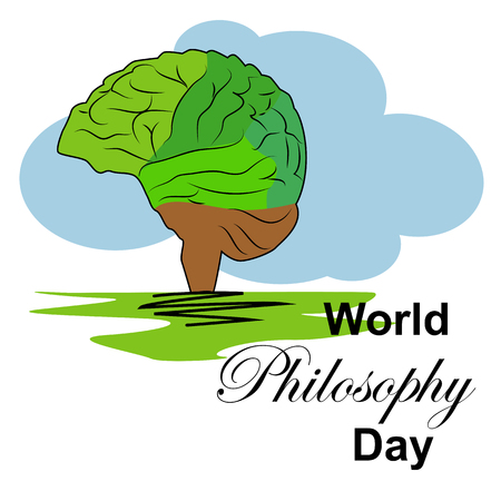 World Philosophy Day, November. Buddhist man spiritual concept illustrationのイラスト素材