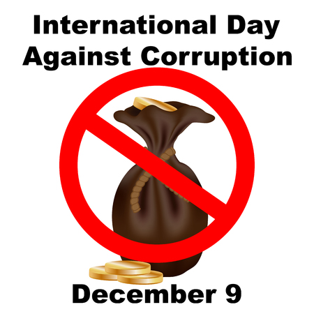 International Anti-corruption day icon, logo, symbol, sign. Isolated on white background. Anti corruption day, December 9のイラスト素材