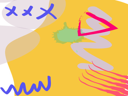 Modern minimal square Memphis shape template in pink, blue, turquoise, black and white color with frame. Business advertising template for social media stories, story, banner, flyer, and brochure.のイラスト素材