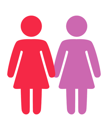 Gay, lesbian couples and family with children iconのイラスト素材