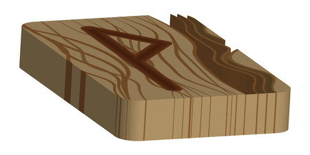 Rune Wunju, Wunyo. Horizontal projection. Scandinavian. Imitation burning wood. Wood Cut Textureのイラスト素材