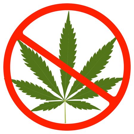 Marijuana cannabis leaf weed icon, medicine, drug. forbiddenのイラスト素材