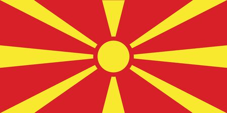 Macedonia Flag vector illustration. National Flag of Macedonia.のイラスト素材
