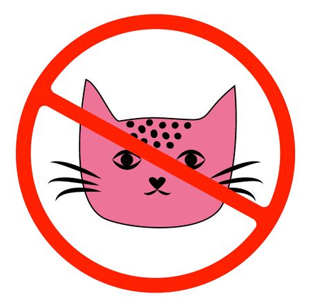No cats.Prohibiting sign location or entry of pets at this point or territory.のイラスト素材