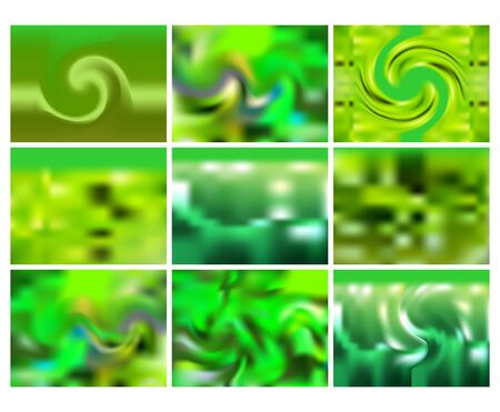 Banner design with green abstract background, transparent diagonal lines and text. Vector illustration. Setのイラスト素材