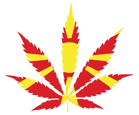 Cannabis leaf flag. The concept of legalization of marijuana, cannabis in Macedoniaのイラスト素材