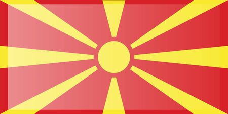 Macedonia Flag vector illustration. National Flag of Macedonia.のイラスト素材