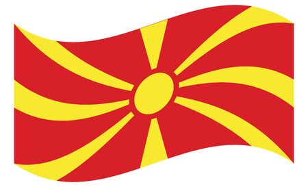 Macedonia Flag vector illustration. National Flag of Macedonia.のイラスト素材