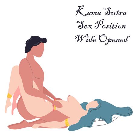 Kama Sutra, a man and a woman have sex. The art of love. Sexual position Wide Openedのイラスト素材
