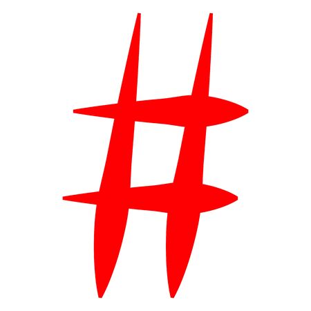 Hashtag icon. Simple element illustration. Hashtag symbol design from Social Media Marketing collection. web and mobile.のイラスト素材