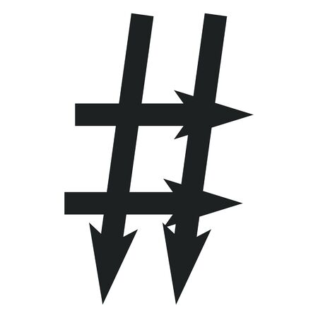 Hashtag icon. Simple element illustration. Hashtag symbol design from Social Media Marketing collection. web and mobile.のイラスト素材