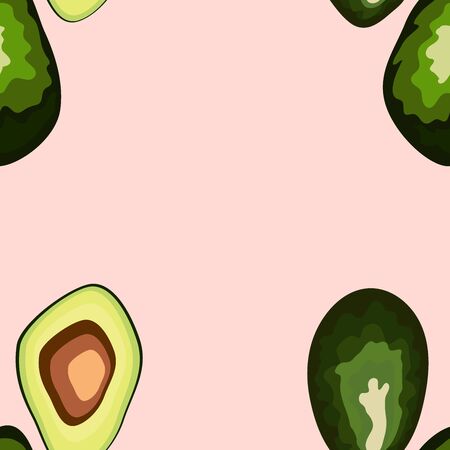 Avocado seamless pattern. print, fabric and organic, vegan, raw products packaging. eco and healthy...