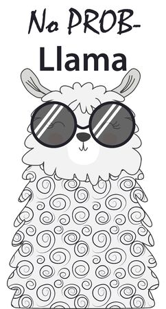 Lama is cute in the Scandinavian style, fashionable, cool, in dark sunglasses.のイラスト素材