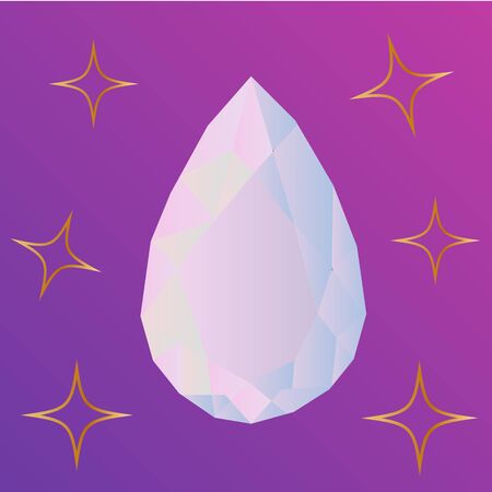 Beautiful pastel crystals drawing. Hand drawn illustration of natural crystal gem.のイラスト素材