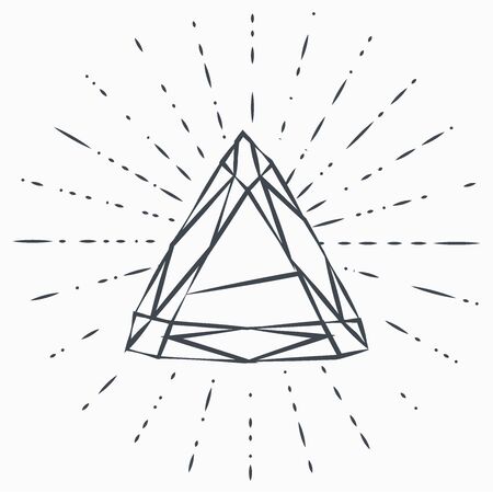 Diamond vintage label, Hand drawn sketch, grunge textured retro badge, typography design t-shirt print,のイラスト素材