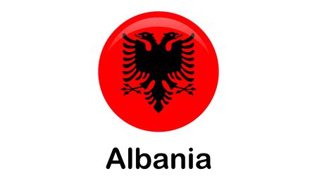 Albania national flag, official colors and proportion correctly.のイラスト素材