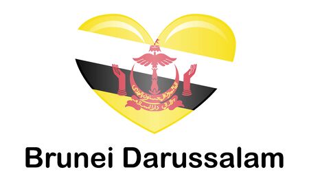 Brunei Darussalam Flag Button. icon flag of Brunei Darussalam on white background.のイラスト素材