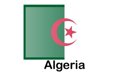 original and simple Algeria flag isolated in official colors and Proportion Correctlyのイラスト素材
