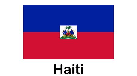 Flag of Republic of Haiti and formerly called Hayti is a country located on the island of Hispaniola, east of Cuba in the Greater Antilles archipelago of the Caribbean Sea.のイラスト素材