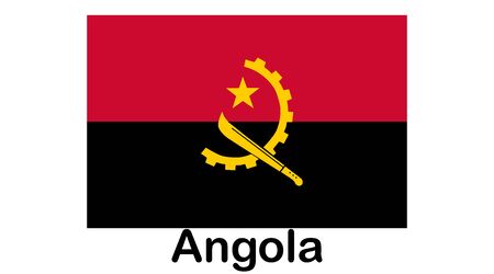 Flag of Angola.Angola Icon illustration,National flag for country of Angola isolated, bannerのイラスト素材