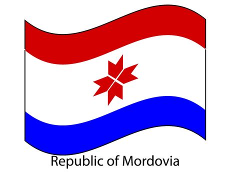Mordovia flag. Mordovia flag Template for independence day.のイラスト素材