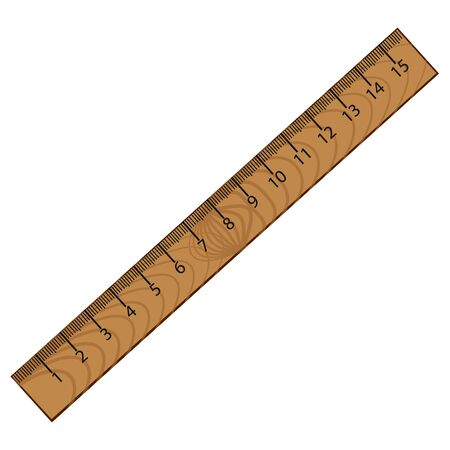 Ruler in centimeters, wooden ruler on a white backgroundのイラスト素材