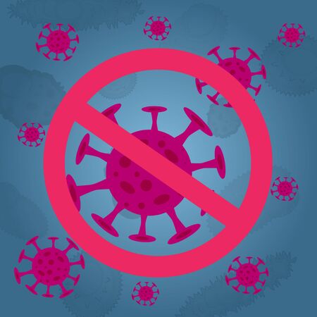 Stop coronavirus.  The fight against coronavirus. The danger of coronavirus and the risk to public health. Pandemic medical conceptのイラスト素材