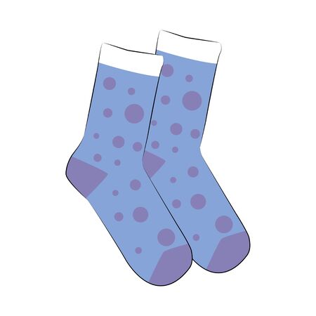 Striped socks blue, woman socks, man socks, socks isolated.のイラスト素材