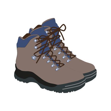 Hiking boots mountain shoes icon. Flat illustration of hiking boots mountain shoesのイラスト素材