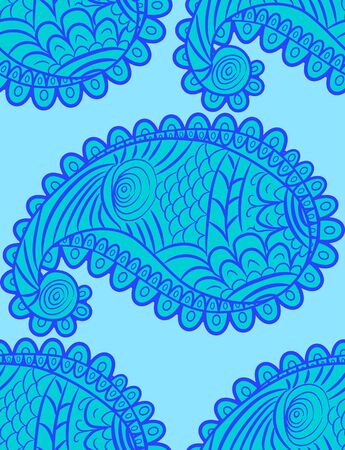 seamless pattern with Indian ornament. Turkish cucumberのイラスト素材