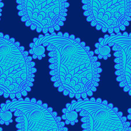 seamless pattern with Indian ornament. Turkish cucumberのイラスト素材