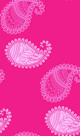 Paisley ornate seamless pattern. Pink decorative ornamentのイラスト素材