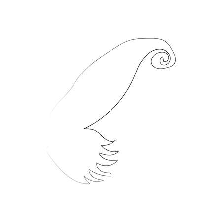 Flying bird continuous line drawing element isolated on white background for logo or decorative element. illustration of animal form in trendy outline style.のイラスト素材
