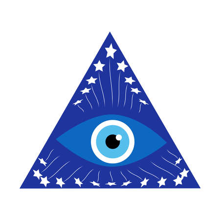 Amulet evil eye isolated. Talisman to protect against evil eye. Greek evil eye, symbol of protection. Glass Turkish eye Nazar Boncugu.のイラスト素材