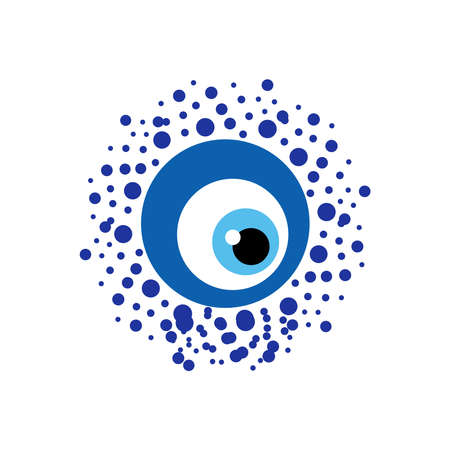 Amulet evil eye isolated. Talisman to protect against evil eye. Greek evil eye, symbol of protection. Glass Turkish eye Nazar Boncugu.のイラスト素材