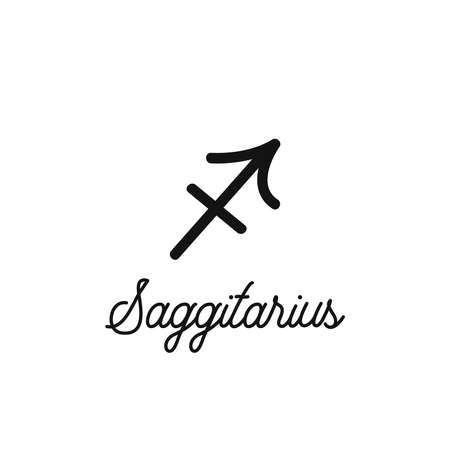 Zodiac sign traditional symbol, hand drawn with signature. Magical ancient mystical symbol.のイラスト素材