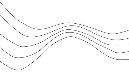 A treble clef and notes are drawn by a single black line on a white background. Continuous line drawing.のイラスト素材