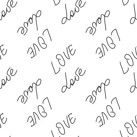 Love text Seamless pattern. Text backgrounds applicable in printing, textiles, art objects, clothing, wallpaperのイラスト素材