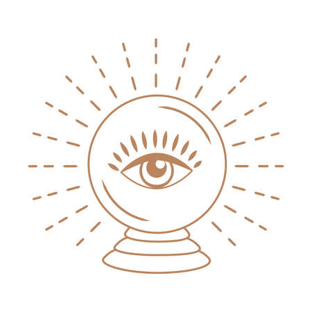 Esoteric symbol. Mystical and magical design with evil eyesのイラスト素材