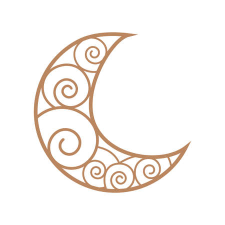 Esoteric symbol. Mystical and magical design with moon dreamcatcherのイラスト素材