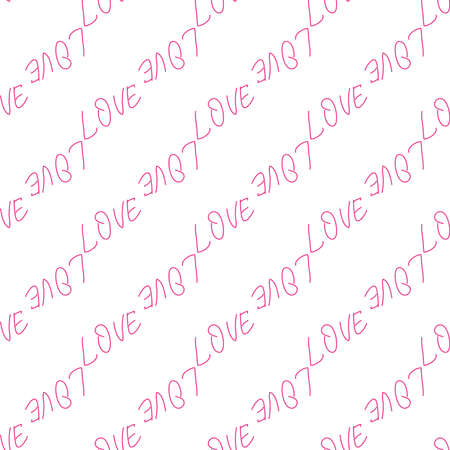 love you hearts romantic pattern illustration isolated on white. black and white seamless patternのイラスト素材