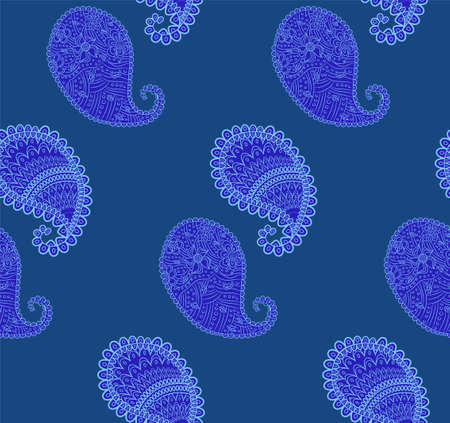 Turkish cucumber pattern in classic style. Traditional motif. Abstract retro texture. Vintage printのイラスト素材