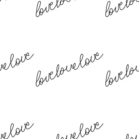 Love text Seamless pattern. Text backgrounds applicable in printing, textiles, art objects, clothing, wallpaperのイラスト素材