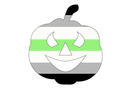 LGBT pride flag, Agender PRIDE. Multicolored peace flag movement. Original colors symbol. Pumpkin shaped, jack halloweenのイラスト素材