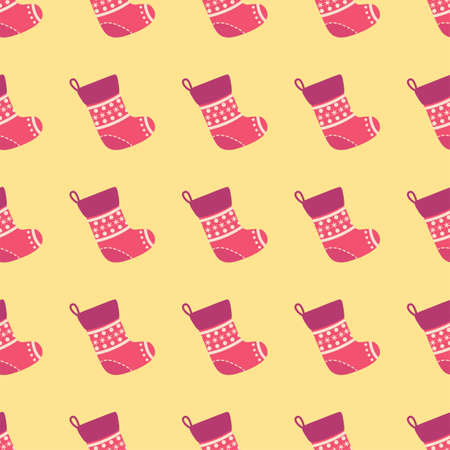 Seamless pattern with christmas socks. illustration for Merry Christmas and Happy New Year print designのイラスト素材