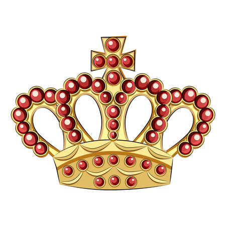 Flat crown king icon. Queen princess design crown gold royal corona.のイラスト素材