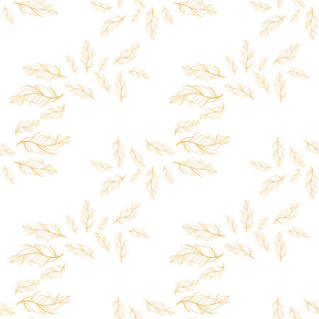 Pastel-colored seamless feather pattern. Seamless background with feathers of bird. Boho styleのイラスト素材
