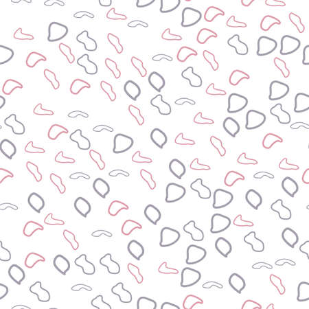 Abstract contemporary modern trendy seamless patterns. Hand drawn various round and ellipse shapes and dots. Doodle objects. Pastel colorsのイラスト素材