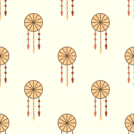Hand drawn seamless pattern with native american dreamcatcherのイラスト素材