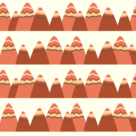 Vintage beautiful seamless desert pattern illustration. Landscape with a cactus, mountains, clouds, dreamcatcherのイラスト素材